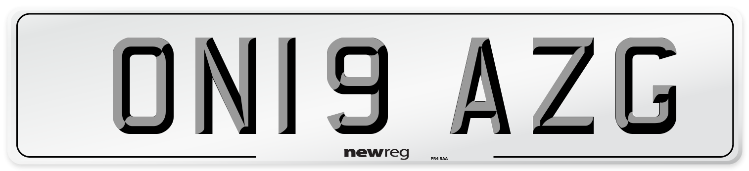 ON19 AZG Number Plate from New Reg